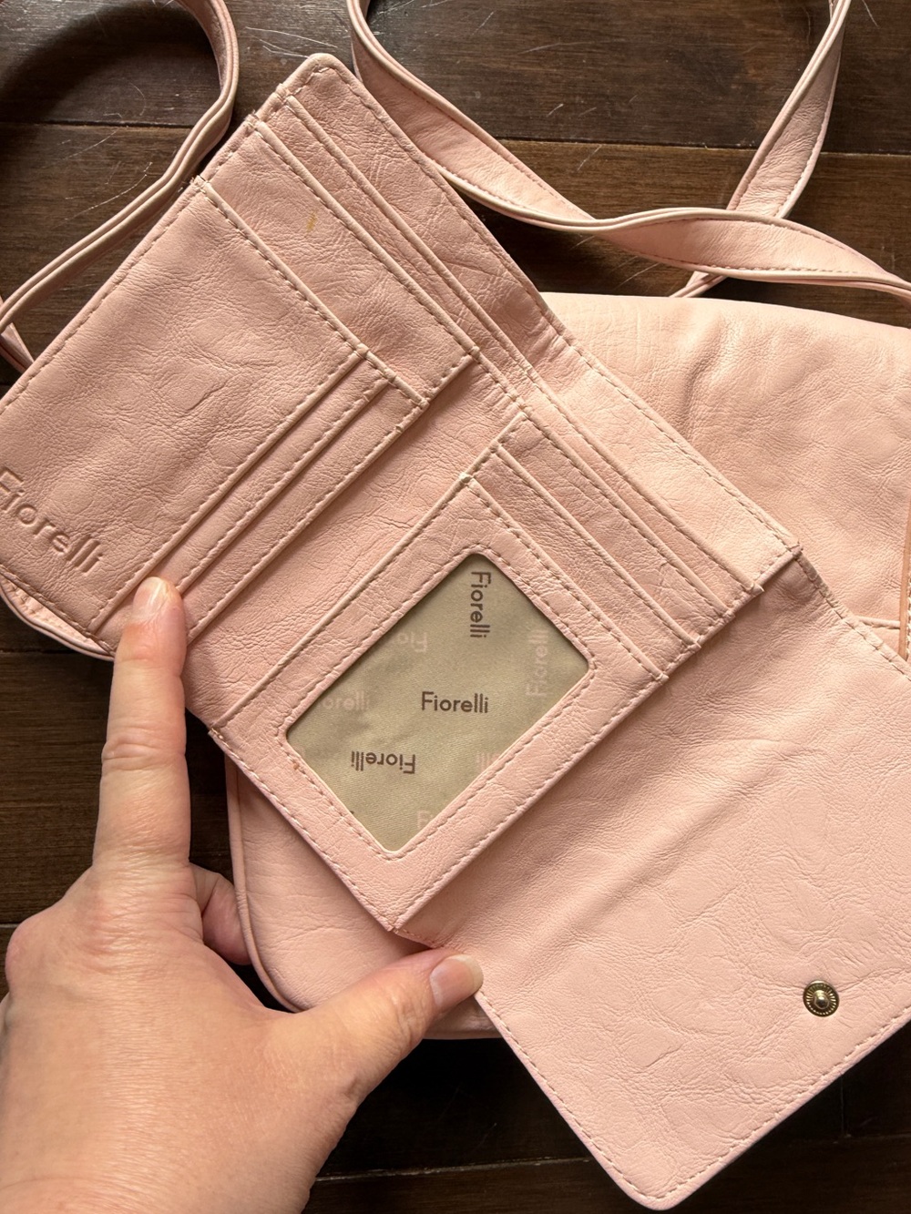 Women’s Blush Pink Crossbody Bag with Matching Wallet - Picture 8 of 16